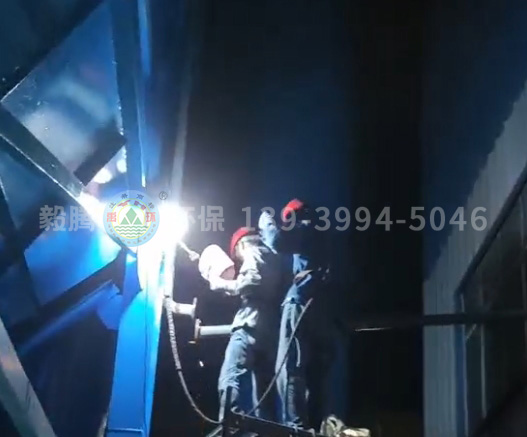 恒康鋁業(yè)中頻爐除塵器 現場加班加點安裝施工，全程監(jiān)護確保質量保障安全